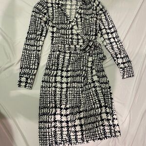 Limited Houndstooth Wrap Dress